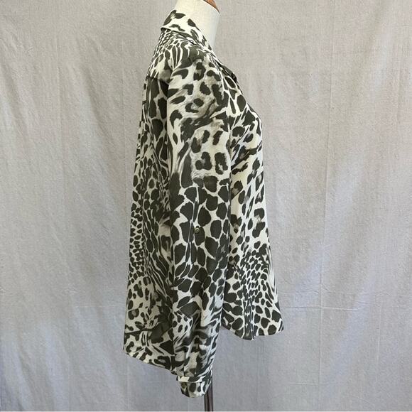 Diane von Furstenberg Lorelei Two Print Top in Feather Leopard 100% silk size 6 - Picture 9 of 16